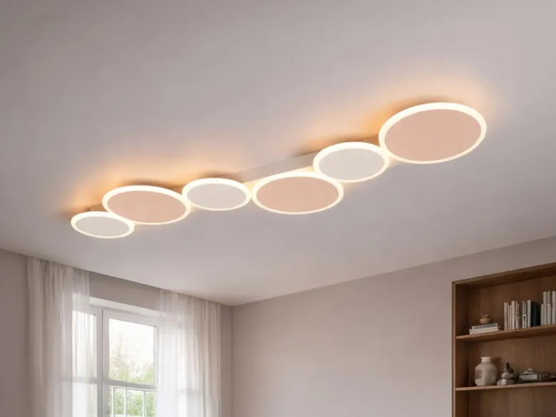 LED Deckenleuchte OVELA Grau Braun mit Fernbedienung & 3 Lichtfarben, B:100cm