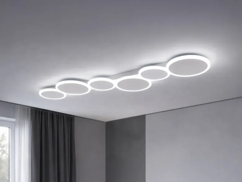LED Deckenleuchte OVELA Weiß mit Fernbedienung & 3 Lichtfarben, Breite 100cm