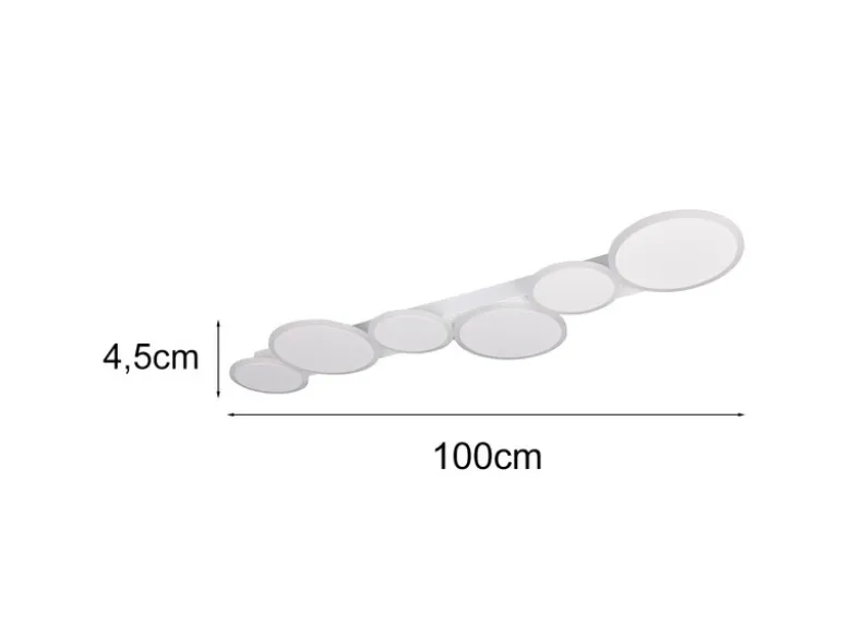 LED Deckenleuchte OVELA Weiß mit Fernbedienung & 3 Lichtfarben, Breite 100cm