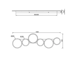 LED Deckenleuchte OVELA Weiß mit Fernbedienung & 3 Lichtfarben, Breite 100cm