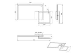 LED Deckenleuchte PADELLA Schwarz dimmbar Neutralweiß, Breite 63cm