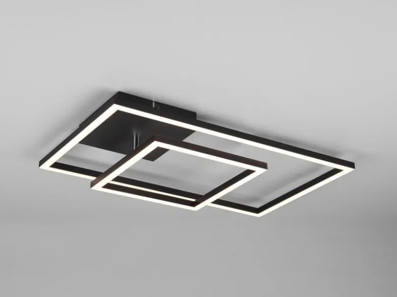 LED Deckenleuchte PADELLA Schwarz dimmbar Neutralweiß, Breite 63cm