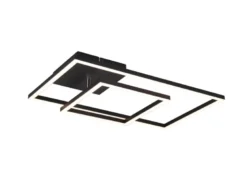 LED Deckenleuchte PADELLA Schwarz dimmbar Neutralweiß, Breite 63cm