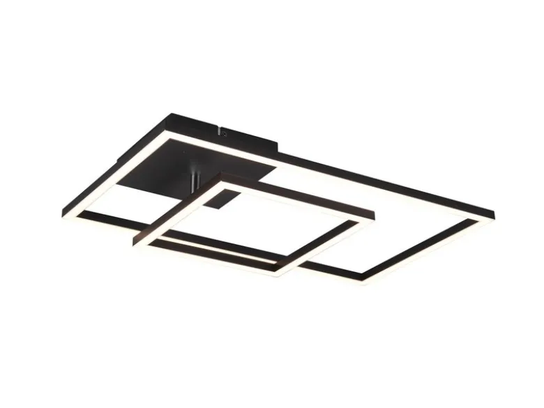 LED Deckenleuchte PADELLA Schwarz dimmbar Neutralweiß, Breite 63cm