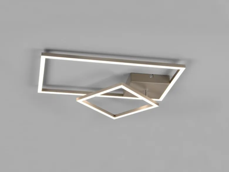 LED Deckenleuchte PADELLA Silber dimmbar Neutralweiß, Breite 63cm
