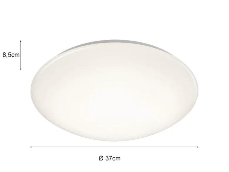 LED Deckenleuchte PAOLO in Weiß IP44 Badlampe, Ø 37cm