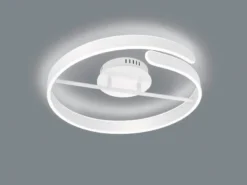 LED Deckenleuchte PARMA Metall Weiß matt 3 Stufen Dimmer Ring, Ø 50cm