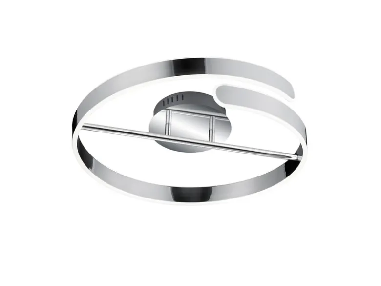 LED Deckenleuchte PARMA Metall Chrom/Weiß 3 Stufen Dimmer Ring, Ø 50cm