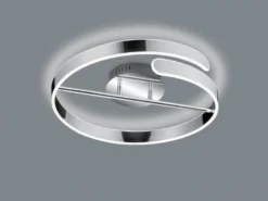 LED Deckenleuchte PARMA Metall Chrom/Weiß 3 Stufen Dimmer Ring, Ø 50cm