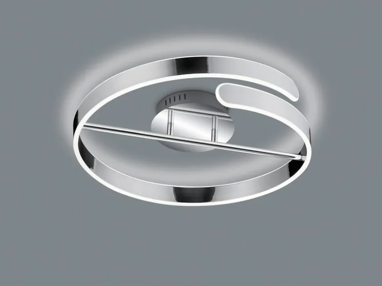 LED Deckenleuchte PARMA Metall Chrom/Weiß 3 Stufen Dimmer Ring, Ø 50cm