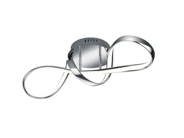 LED Deckenleuchte PERUGIA Metall Chrom/Weiß 3 Stufen Dimmer, Breite 60cm