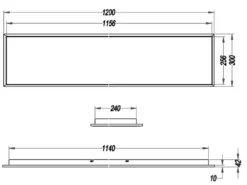 LED Deckenleuchte PHOENIX extrem flach & lang, dimmbar, Breite 120cm