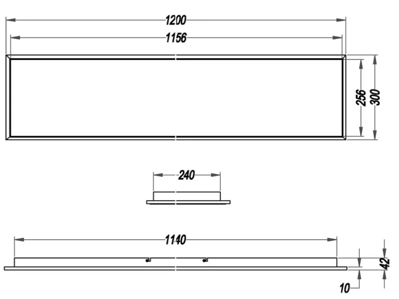 LED Deckenleuchte PHOENIX extrem flach & lang, dimmbar, Breite 120cm