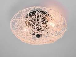 LED Deckenleuchte Rattan Geflecht Natur im Boho Stil, Ø 40cm
