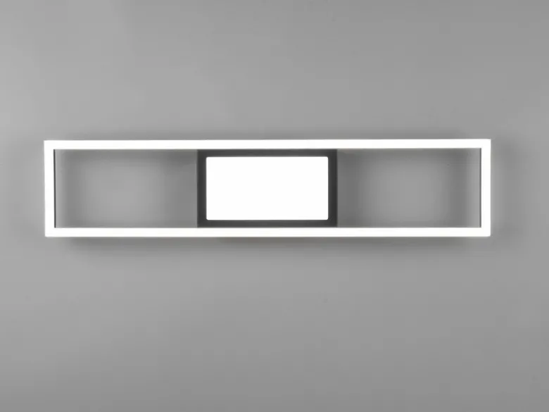 LED Deckenleuchte RIGIDO Schwarz dimmbar & Lichtfarbe einstellbar, B: 60cm