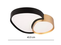 LED Deckenleuchte RISE mit Fernbedienung dimmbar Schwarz Gold, Breite 43,5cm