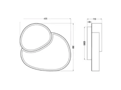 LED Deckenleuchte RISE mit Fernbedienung dimmbar Schwarz Gold, Breite 43,5cm