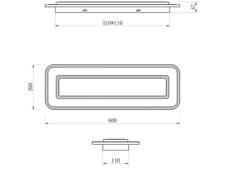 LED Deckenleuchte RIVA mit Fernbedienung & Tageslicht einstellbar, Breite 60cm