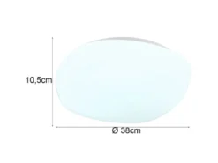 LED Deckenleuchte ROTUNDA dimmbar, mit Fernbedienung Tageslichtlampe Weiß Ø 38cm