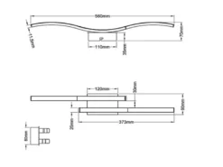 LED Deckenleuchte ROUTE 2 flammig Metall Silber Neutralweiß, Breite 56cm