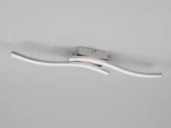 LED Deckenleuchte ROUTE 2 flammig Metall Silber Neutralweiß, Breite 56cm