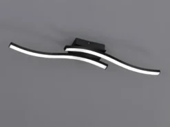 LED Deckenleuchte ROUTE 2 flammig Metall Schwarz, Warmweiß, Breite 56cm
