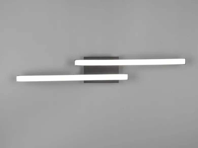 LED Deckenleuchte ROUTE 2 flammig Metall Schwarz, Warmweiß, Breite 56cm