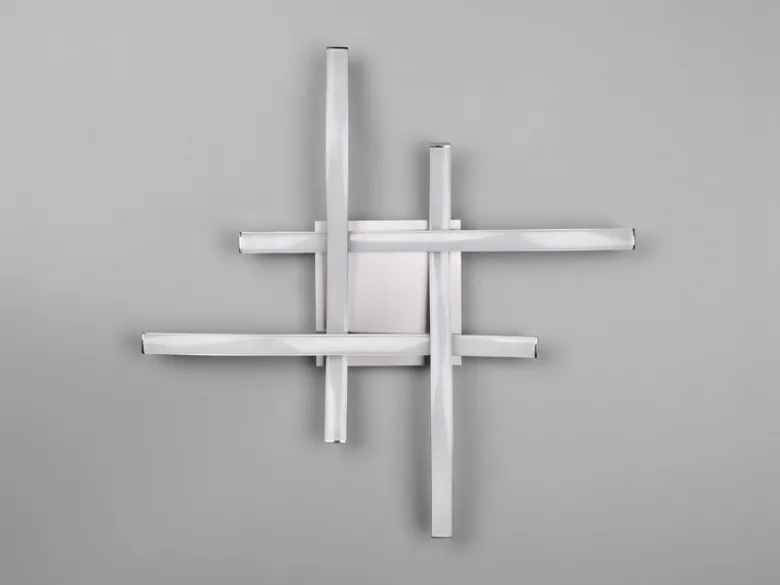 LED Deckenleuchte ROUTE Metall Silber, 4-flammig Warmweiß, Breite 46cm