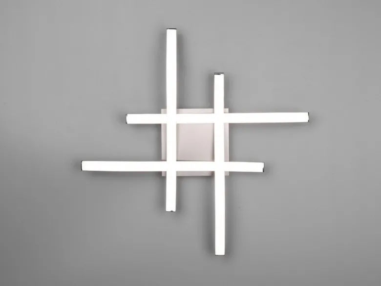 LED Deckenleuchte ROUTE Metall Silber, 4-flammig Warmweiß, Breite 46cm