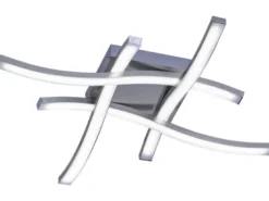 LED Deckenleuchte ROUTE Metall Silber, 4-flammig Warmweiß, Breite 46cm