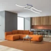 LED Deckenleuchte ROUTE Metall Silber, 3-flammig Warmweiß, Breite 56cm