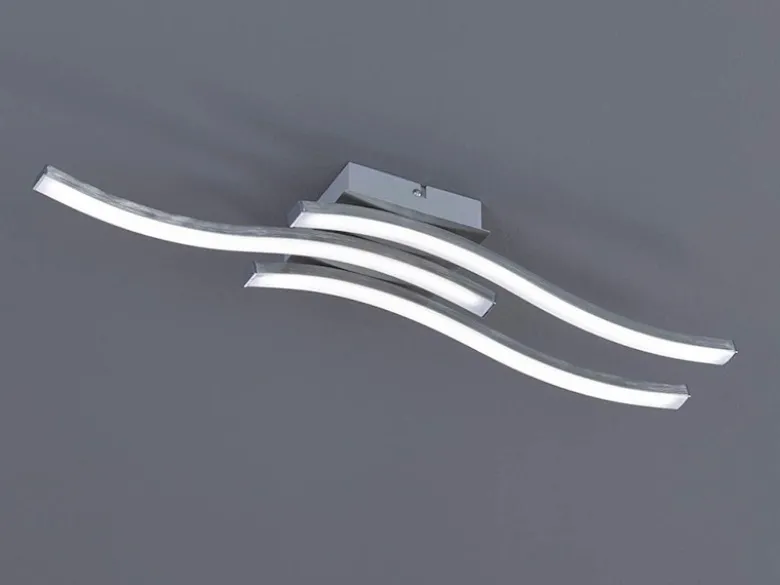 LED Deckenleuchte ROUTE Metall Silber, 3-flammig Warmweiß, Breite 56cm