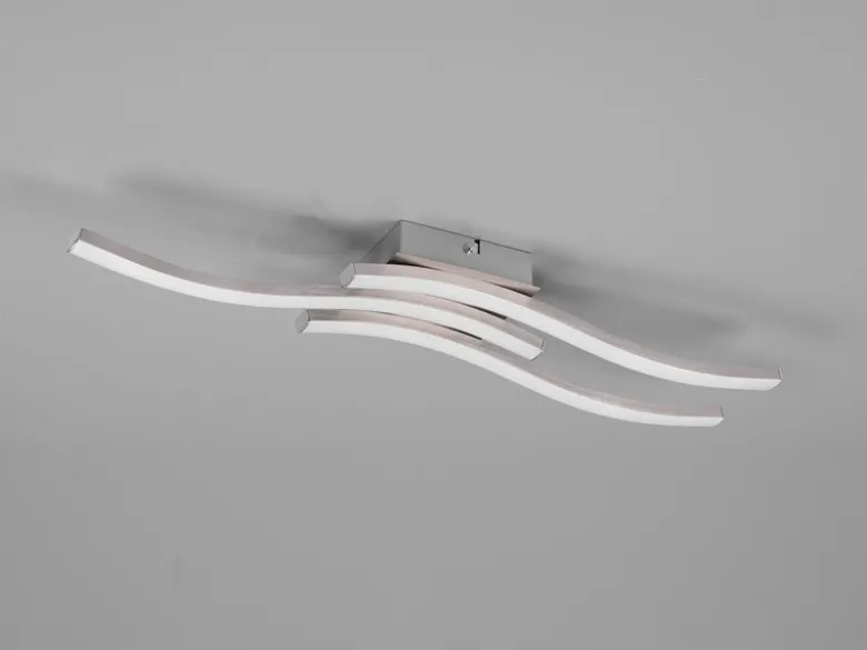 LED Deckenleuchte ROUTE Metall Silber, 3-flammig Warmweiß, Breite 56cm