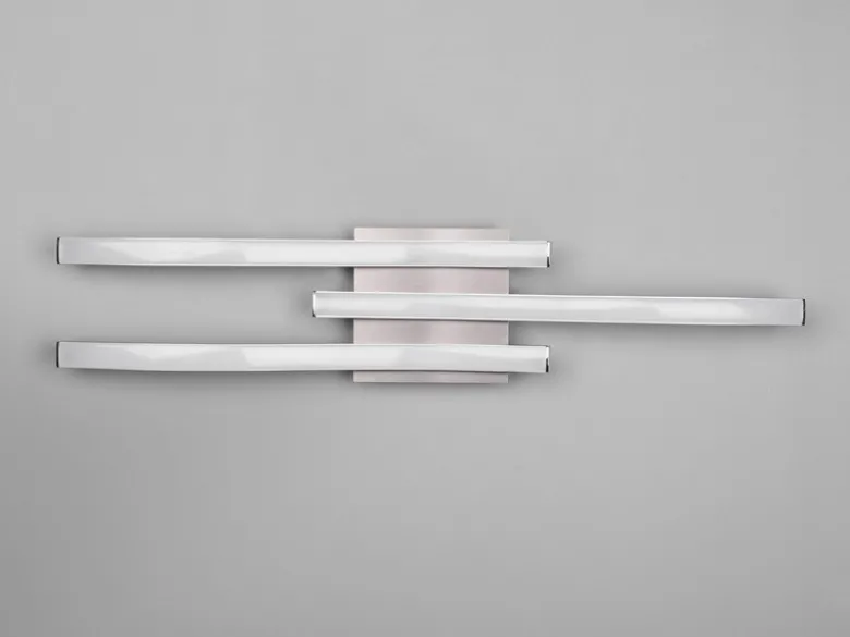 LED Deckenleuchte ROUTE Metall Silber, 3-flammig Warmweiß, Breite 56cm