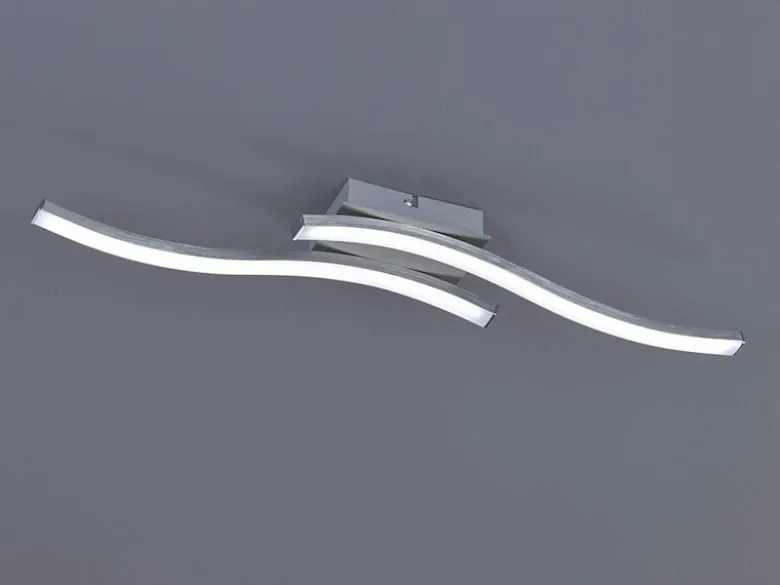 LED Deckenleuchte ROUTE Metall Silber 2-flammig, Warmweiß, Breite 56cm
