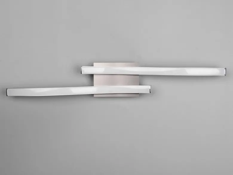 LED Deckenleuchte ROUTE Metall Silber 2-flammig, Warmweiß, Breite 56cm
