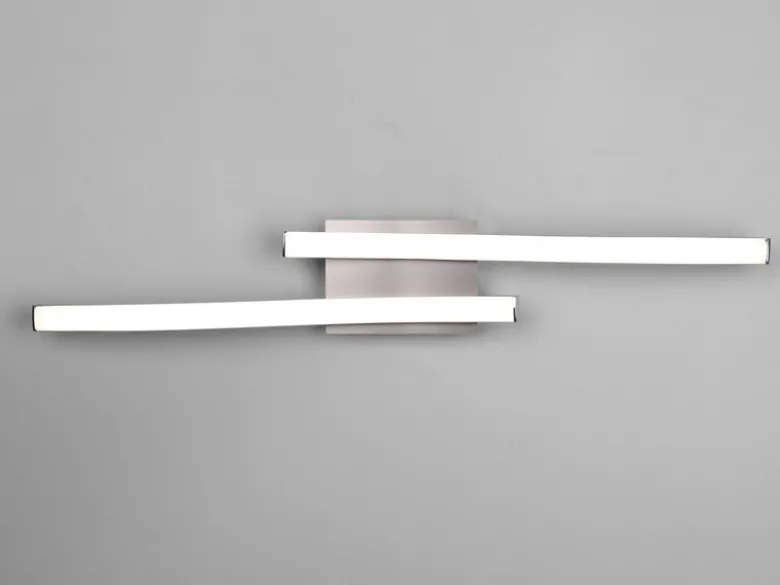 LED Deckenleuchte ROUTE Metall Silber 2-flammig, Warmweiß, Breite 56cm