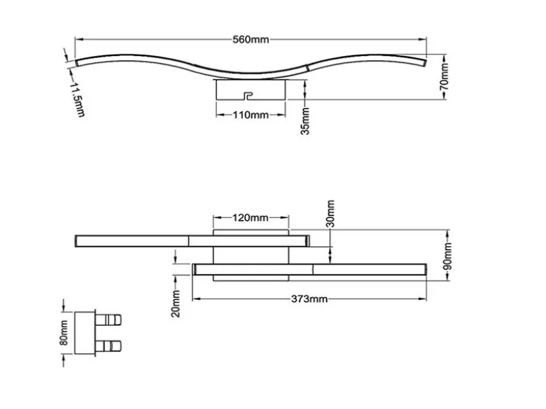 LED Deckenleuchte ROUTE Metall Silber 2-flammig, Warmweiß, Breite 56cm