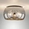 LED Deckenleuchte rund aus Rauchglas Industrial, Ø 40cm
