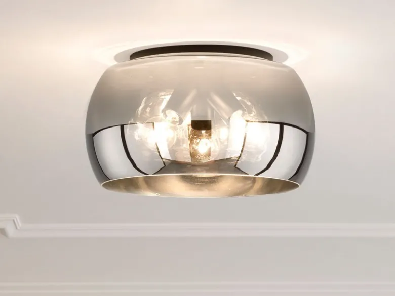 LED Deckenleuchte rund aus Rauchglas Industrial, Ø 40cm