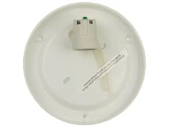 LED Deckenleuchte rund, Glas Alabaster, Dekorring Messing poliert, Ø 30cm