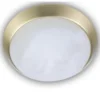 LED-Deckenleuchte rund, Glas Alabaster, Dekorring Messing matt, Ø 25cm