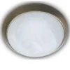 LED-Deckenleuchte rund, Glas Alabaster, Dekorring Altmessing, Ø 40cm