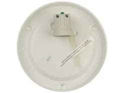 LED Deckenleuchte rund, Glas Alabaster, Dekorring Messing matt, Ø 35cm