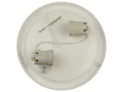 LED Deckenleuchte rund, Glas Alabaster, Dekorring Nickel matt, Ø 40cm