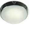 LED-Deckenleuchte rund, Glas satiniert mit Klarrand, Dekorring Chrom, Ø 30cm