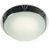 LED Deckenleuchte rund, Glas satiniert mit Klarrand, Dekorring Chrom, Ø 25cm