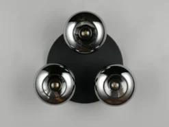 LED Deckenleuchte rund mit 3 Rauchglas Lampenschirmen, Ø 39cm