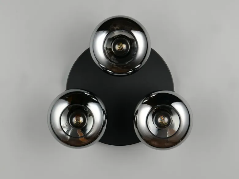 LED Deckenleuchte rund mit 3 Rauchglas Lampenschirmen, Ø 39cm
