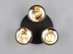LED Deckenleuchte rund mit 3 Rauchglas Lampenschirmen, Ø 39cm